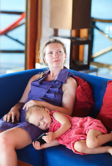 Image showing Mother and daughter relaxing