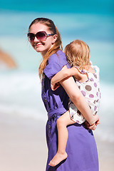 Image showing Mother and daughter on tropical vacation