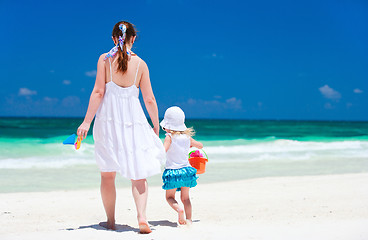 Image showing Mother and daughter on vacation