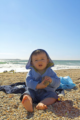 Image showing baby at the beach