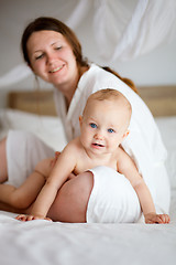 Image showing Mother and daughter at home