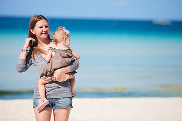 Image showing Mother and daughter on tropical vacation