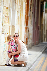 Image showing Mother and daughter portrait outdoors