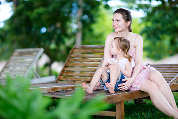 Image showing Mother and daughter outdoors