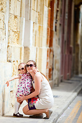 Image showing Mother and daughter portrait outdoors