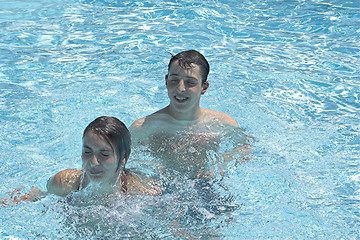 Image showing playing in the pool