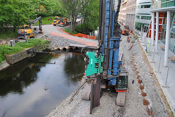 Image showing Construction work at Aker River