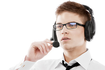 Image showing Young man in headset