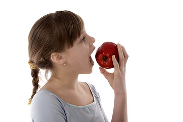 Image showing Girl with apple