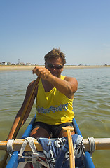 Image showing man in pirogue