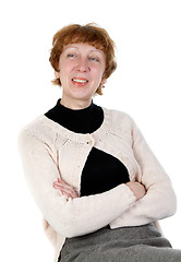 Image showing portrait of a smiling middle-aged woman