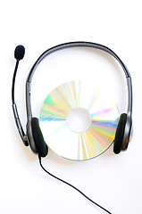 Image showing Headphone with a compact disc