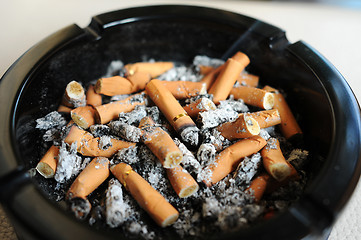 Image showing Ashtray with cigarette butts