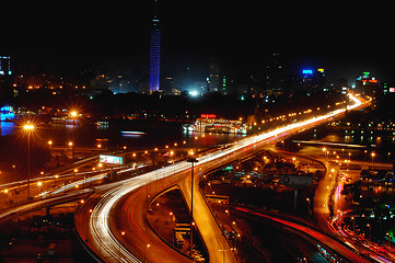 Image showing Night scenes of Cairo, Egypt