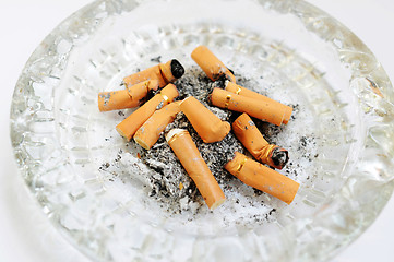 Image showing Ashtray with cigarette butts