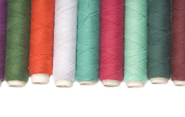 Image showing spools of thread for sewing 