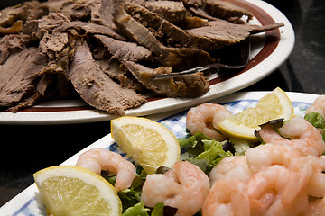 Image showing Shrimp Scampi and Beef