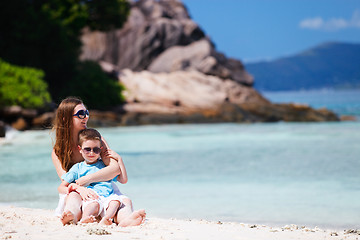 Image showing Mother and son on vacation