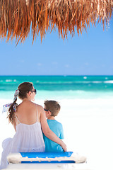 Image showing Mother and son on vacation