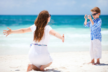 Image showing Mother and son on vacation