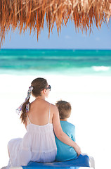 Image showing Mother and son on vacation