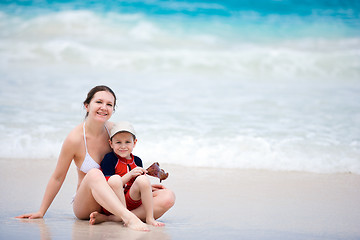 Image showing Mother and son on vacation