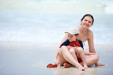 Image showing Mother and son on vacation