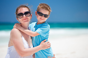 Image showing Mother and son on vacation