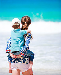 Image showing Mother and son on vacation