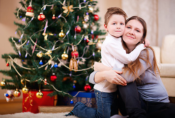 Image showing Mother and son at home