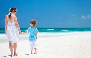 Image showing Mother and son on vacation