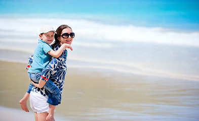 Image showing Mother and son on vacation