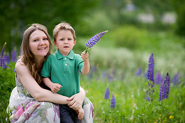Image showing Mother and son summer portrait