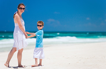 Image showing Mother and son on vacation