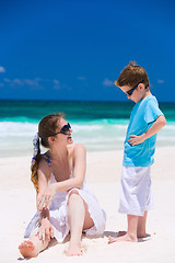 Image showing Mother and son on vacation