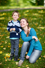 Image showing Autumn family fun