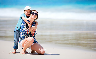 Image showing Mother and son on vacation