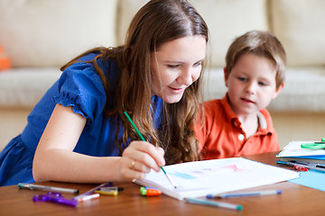 Image showing Family drawing