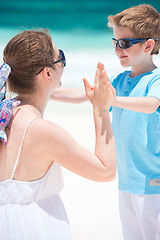 Image showing Mother and son on vacation