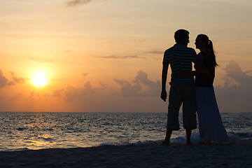 Image showing Sunset couple