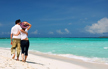 Image showing Young couple on the beach