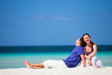 Image showing Couple on tropical beach