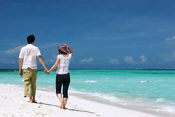 Image showing Young couple on the beach