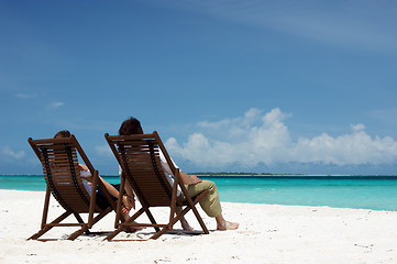 Image showing Young couple on the beach