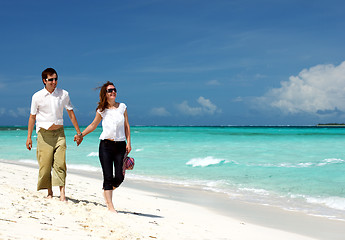 Image showing Young couple on the beach