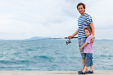 Image showing Family fishing