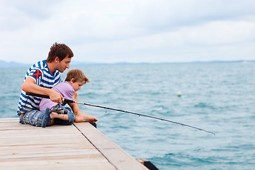 Image showing Family fishing