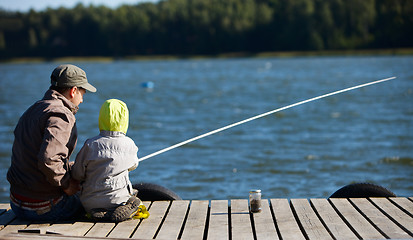 Image showing Family fishing