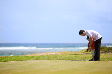 Image showing Family golf