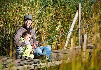 Image showing Family fishing